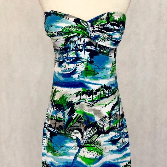 Tommy Bahama Strapless Tropical Print Maxi Dress - Picture 3 of 8